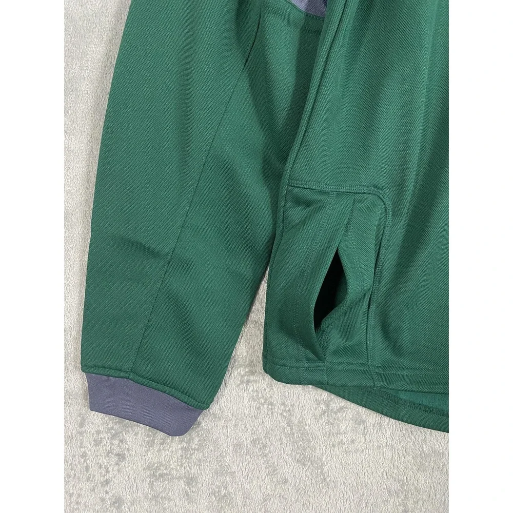 NWT Adidas‎ Dugout Fleece Top Sweatshirt Mens Small Green Gray Pullover Pocket